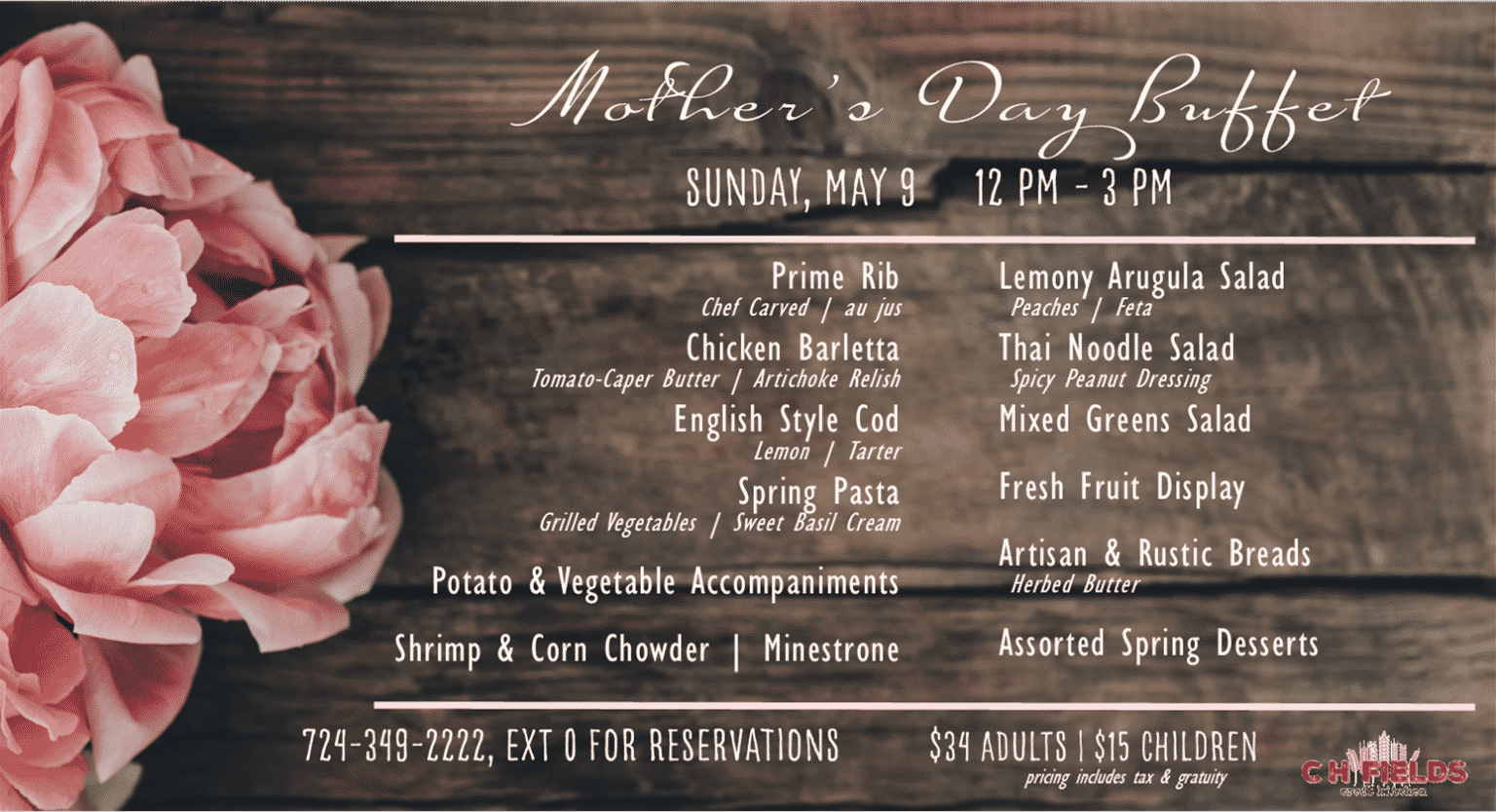 Menus CH Fields Craft Kitchen